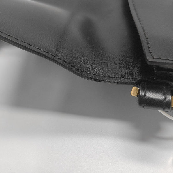 Calfskin Top Handle Bag Black
