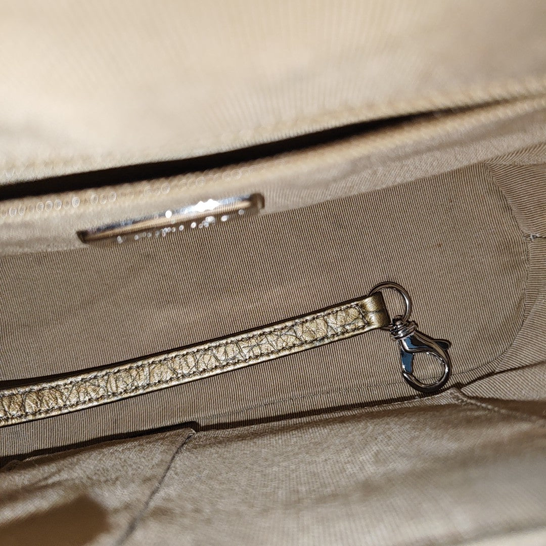 GABRIELLE Small Calfskin Gold