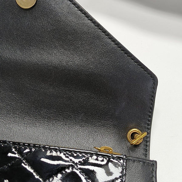 GABY Quilted Patent Leather Black