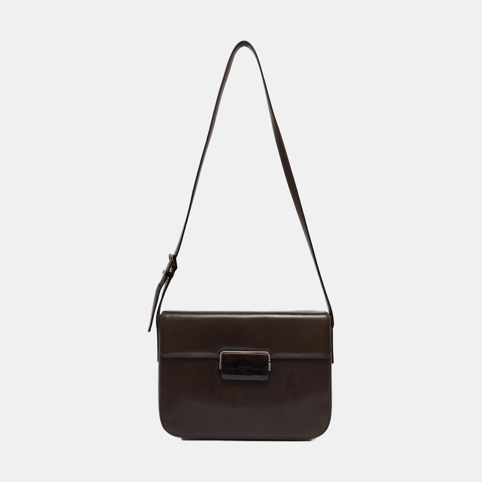 Calfskin Shoulder Bag Brown