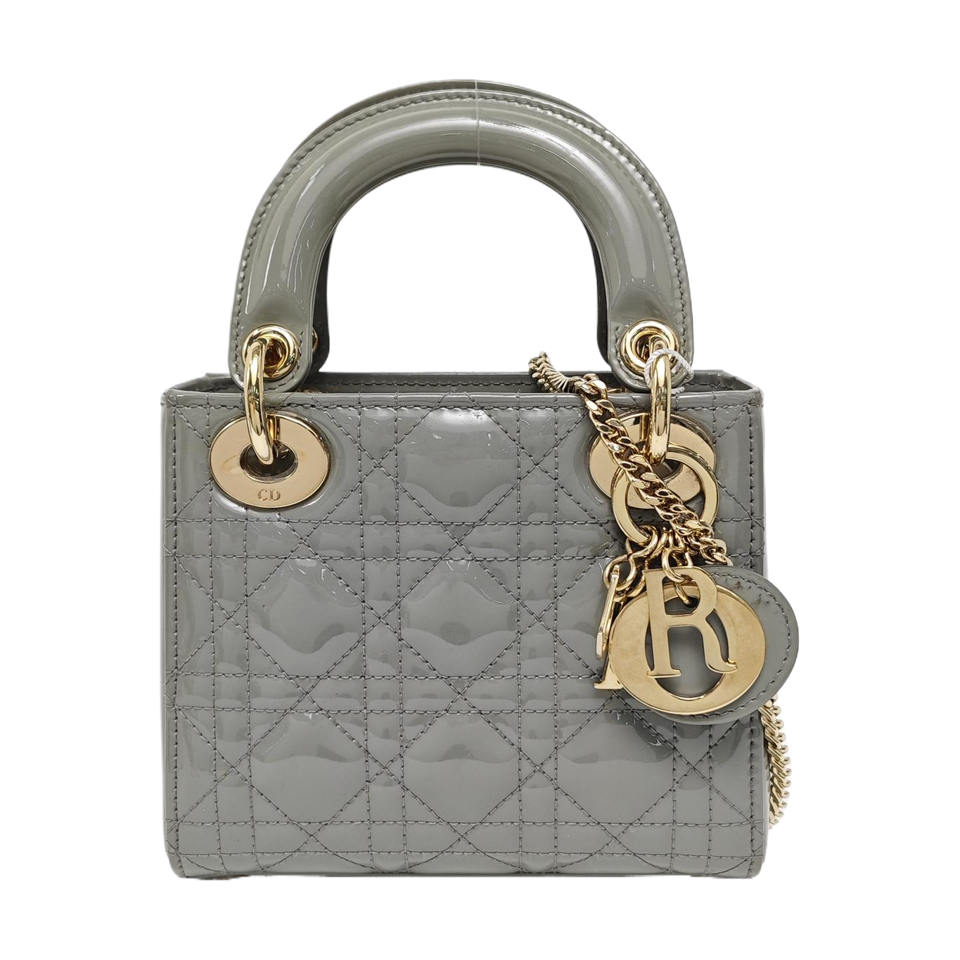 Lady Dior Mini Cannage Patent Leather Green