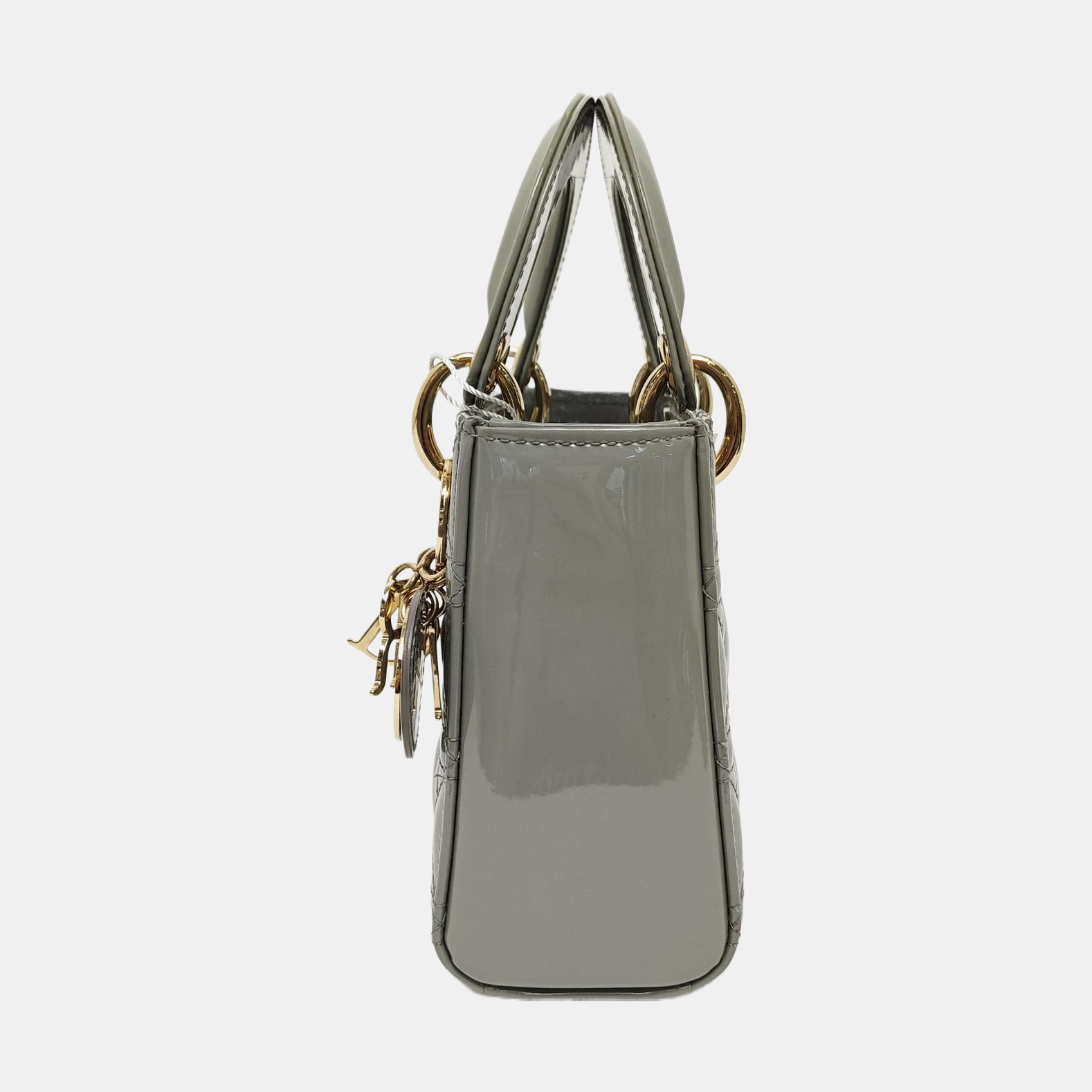 Lady Dior Mini Cannage Patent Leather Green