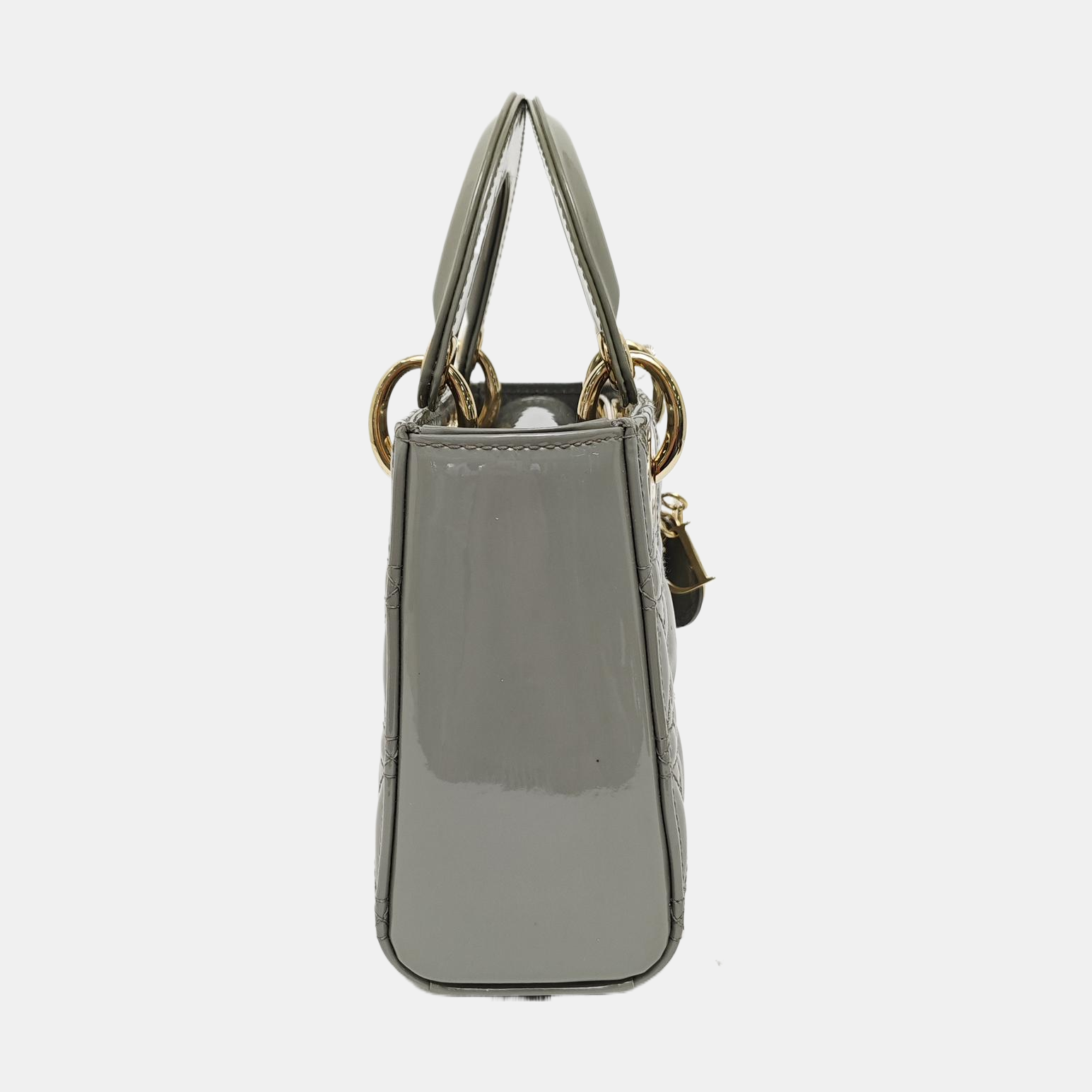 Lady Dior Mini Cannage Patent Leather Green