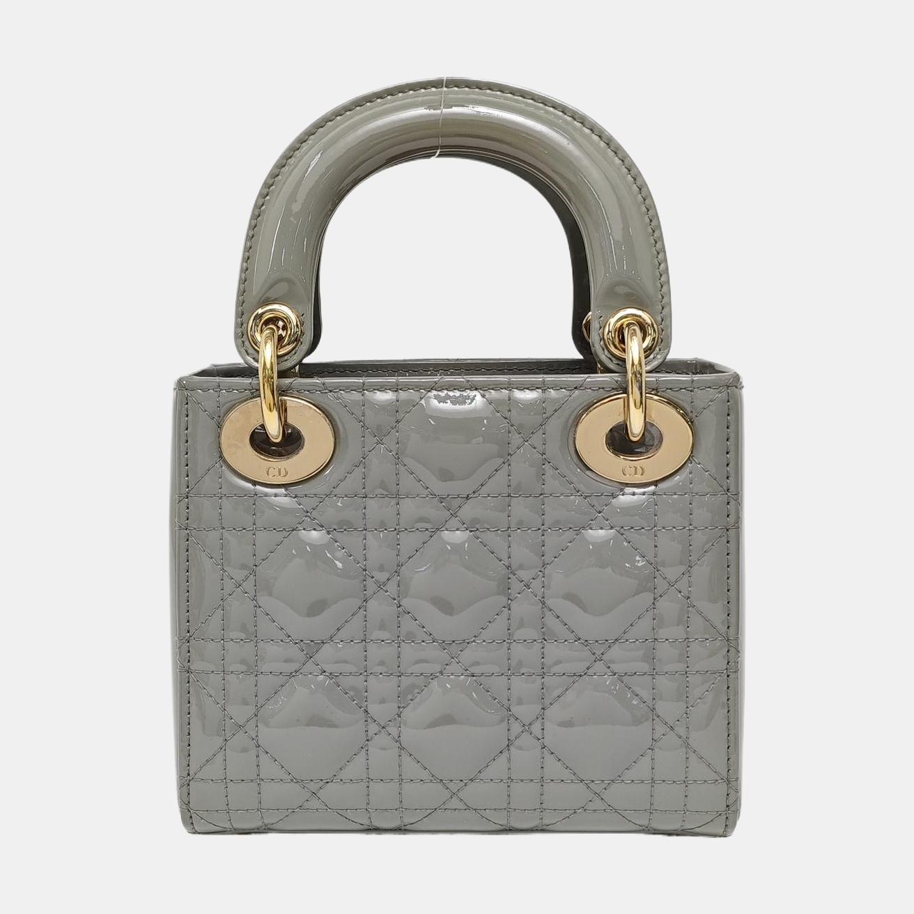 Lady Dior Mini Cannage Patent Leather Green