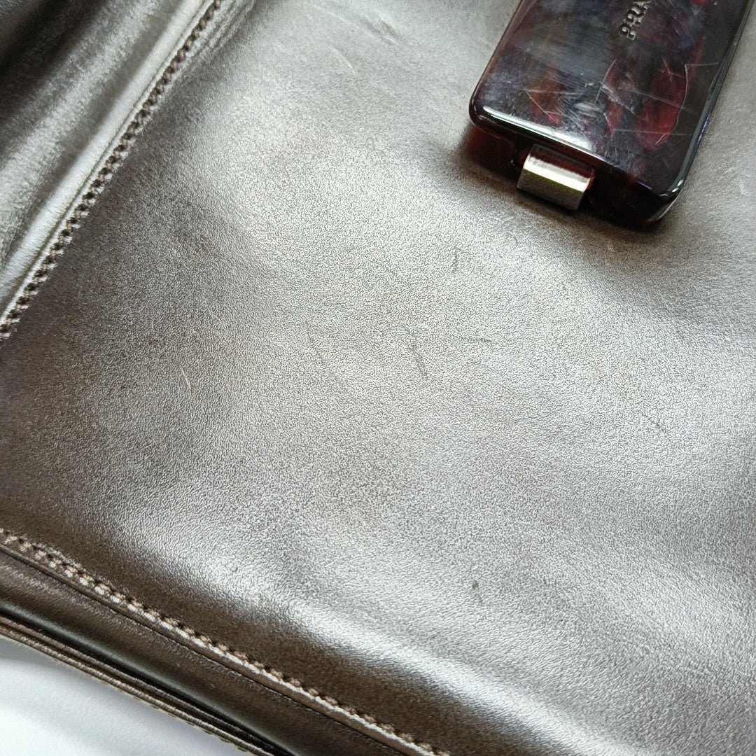 Calfskin Shoulder Bag Brown