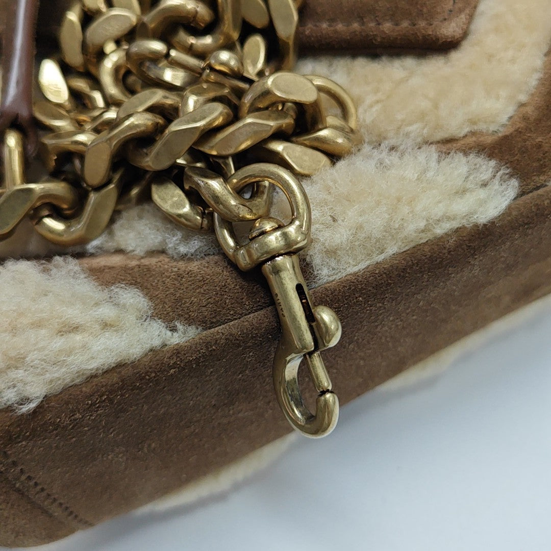 COLLEGE Medium Chevron Suede Brown