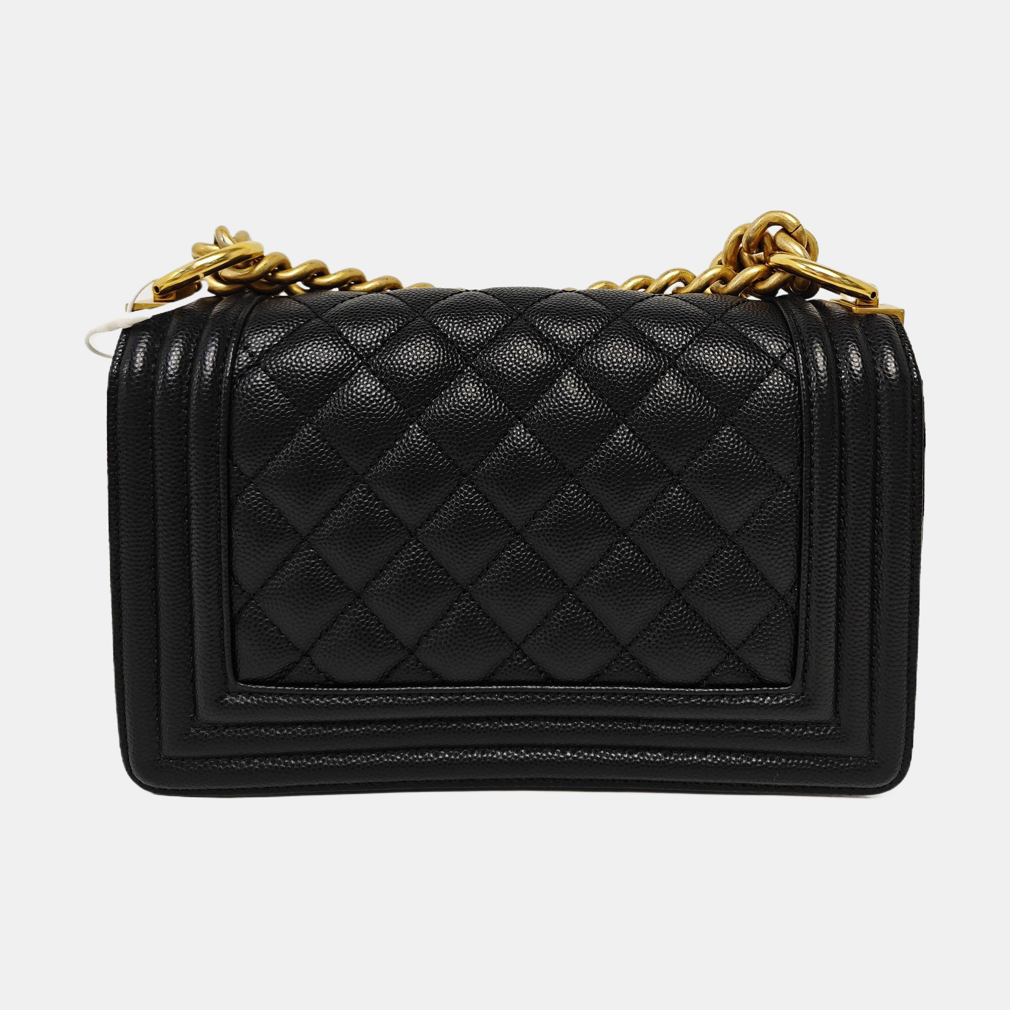 BOY CHANEL Small Quilted Grained Calfskin Black