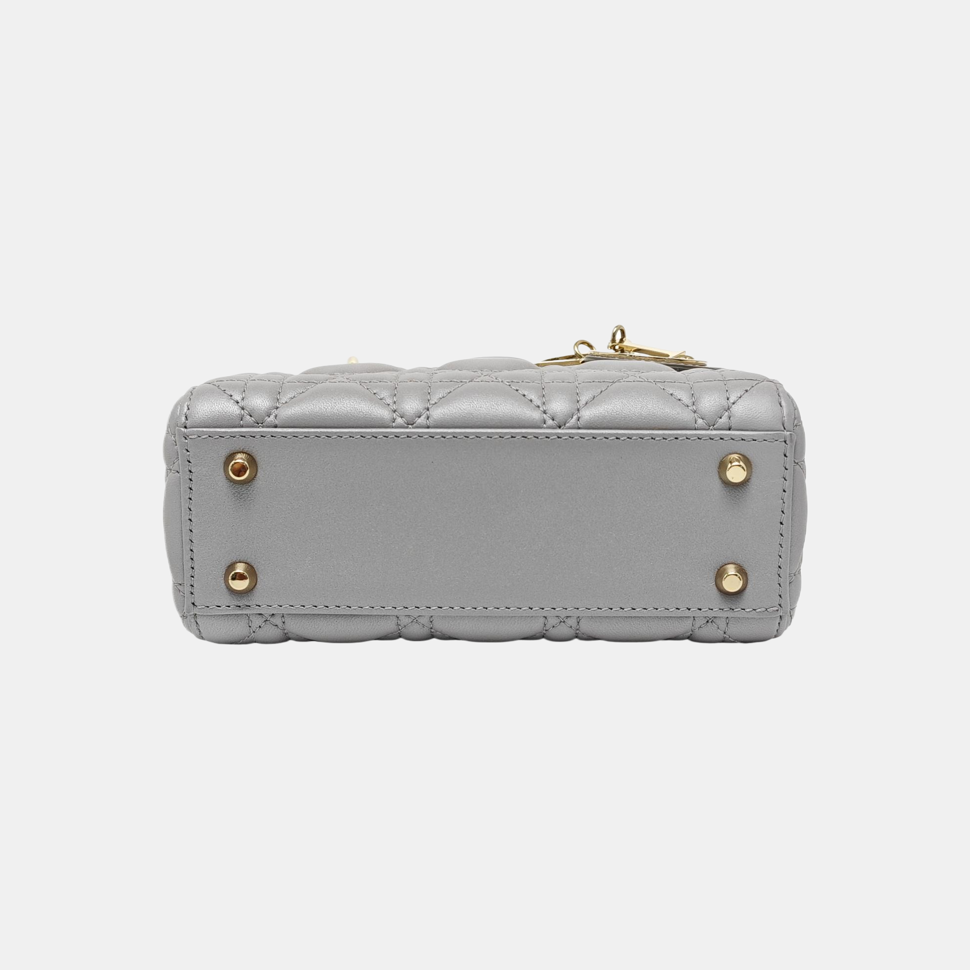 Lady Dior Mini Cannage Lambskin Gray
