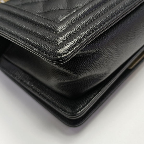 BOY CHANEL Small Quilted Grained Calfskin Black
