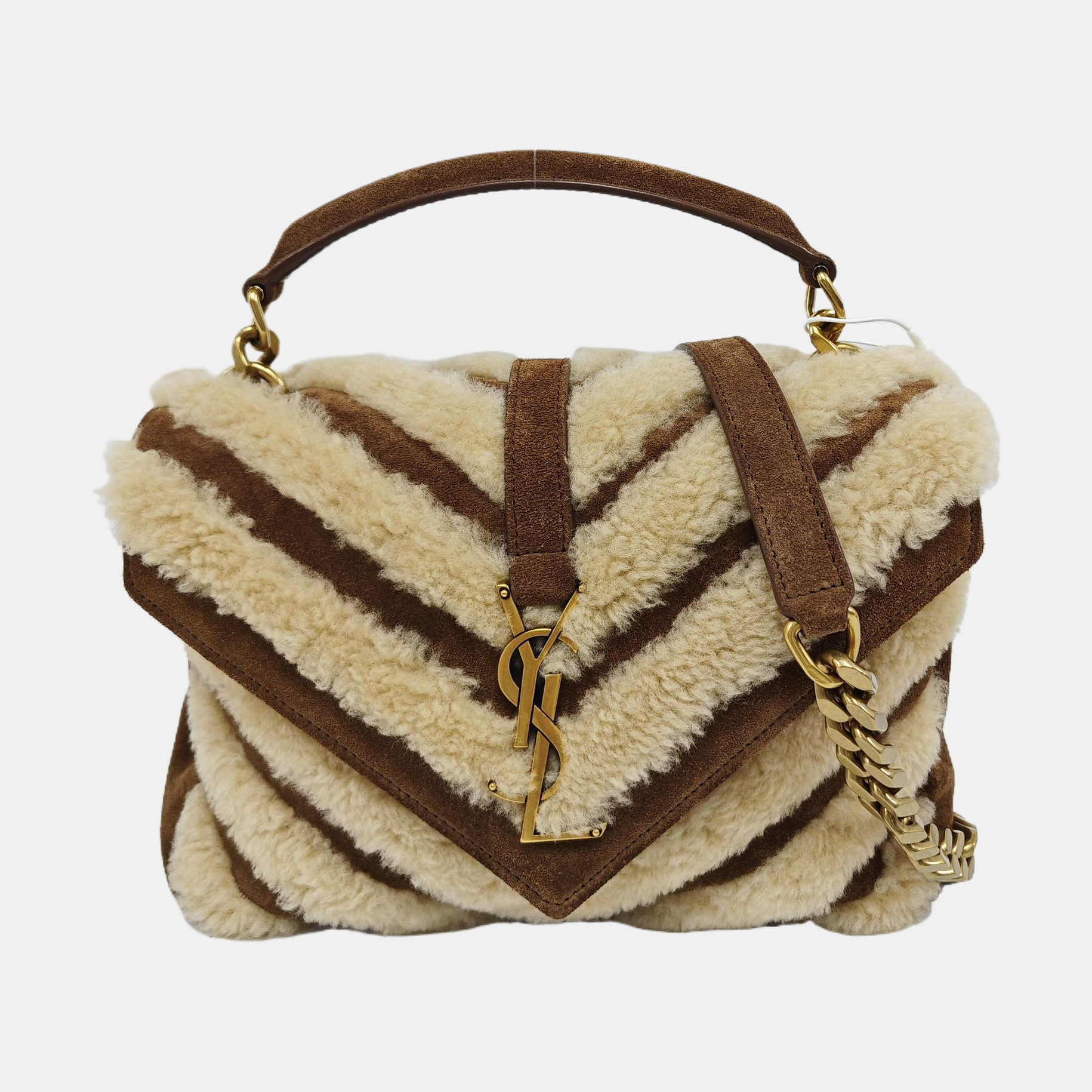 COLLEGE Medium Chevron Suede Brown