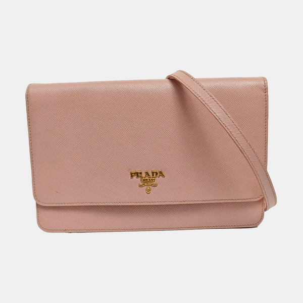 Saffiano Calfskin Crossbody Bag Pink