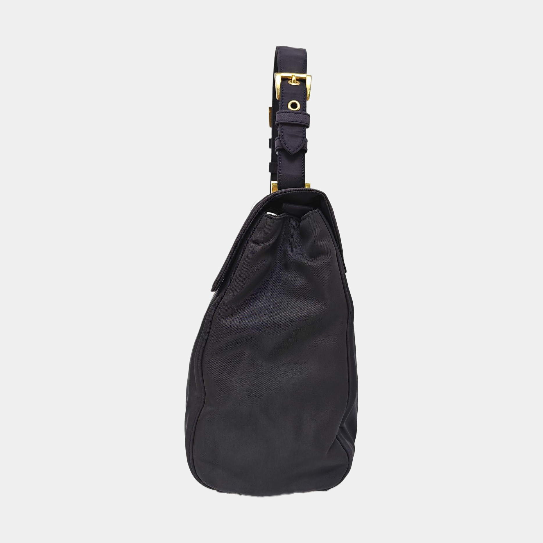 Nylon Top Handle Bag Blue