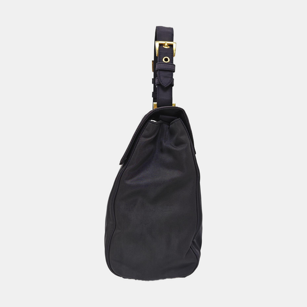 Nylon Top Handle Bag Blue