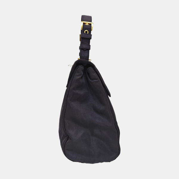 Nylon Top Handle Bag Blue
