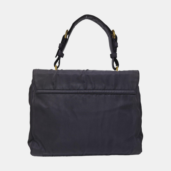 Nylon Top Handle Bag Blue