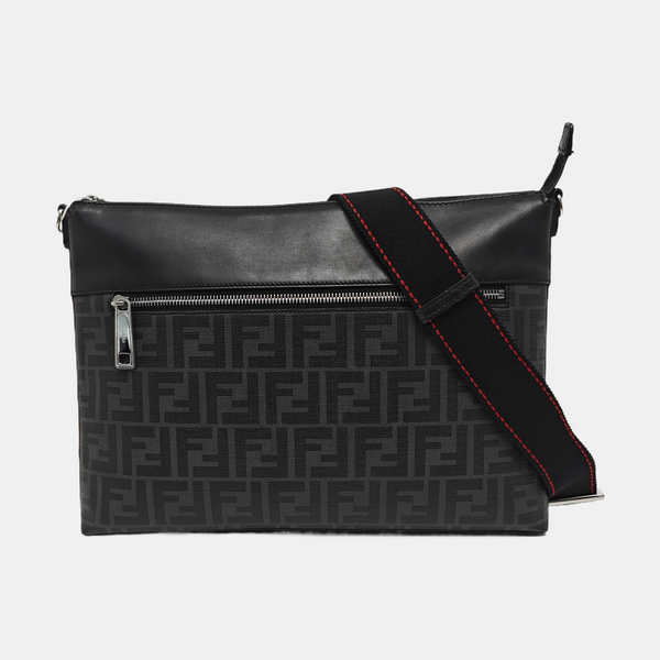 Coated Canvas Crossbody Bag Gray