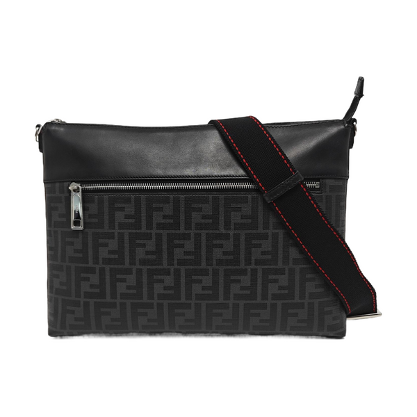 Coated Canvas Crossbody Bag Gray