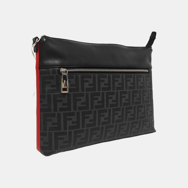 Coated Canvas Crossbody Bag Gray