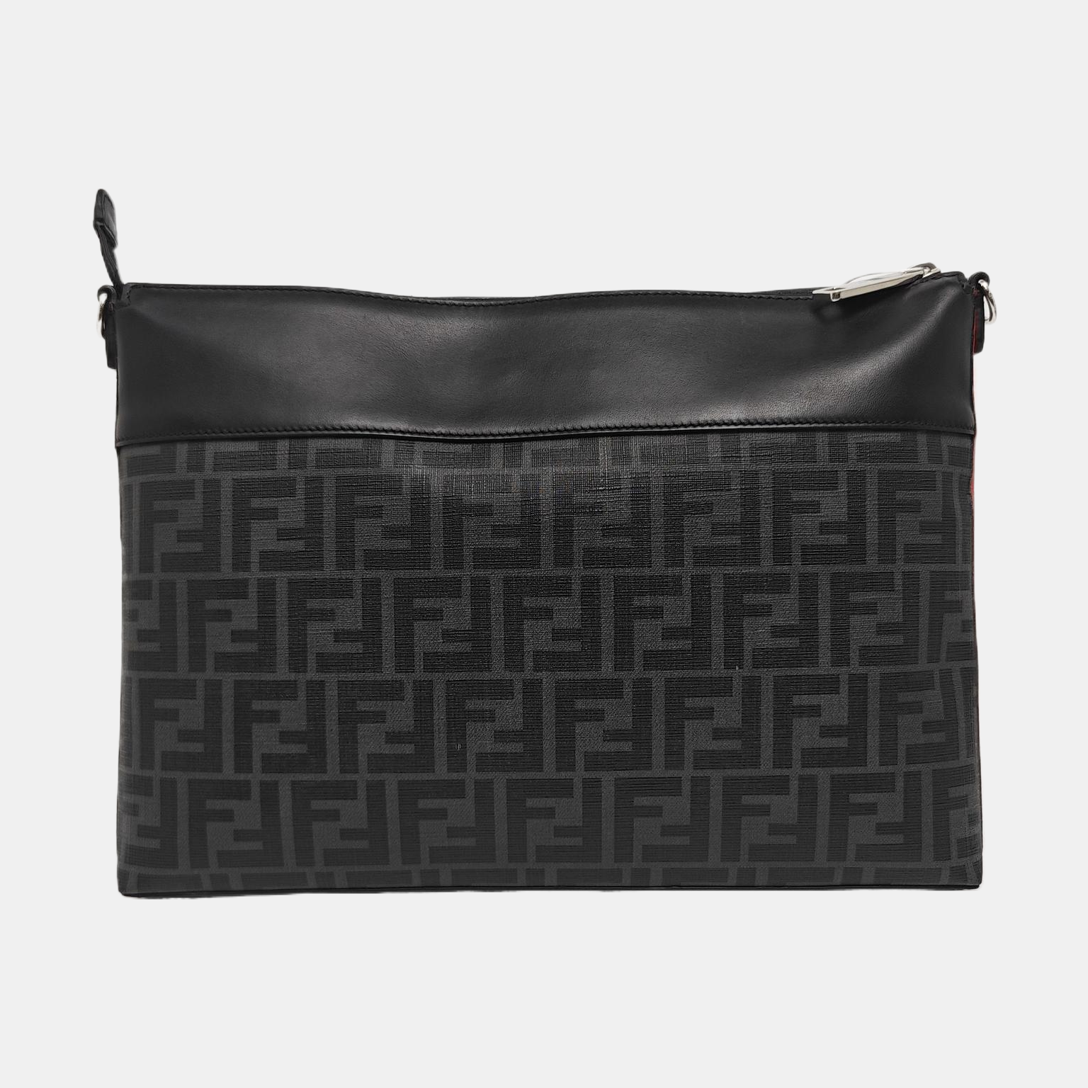 Coated Canvas Crossbody Bag Gray