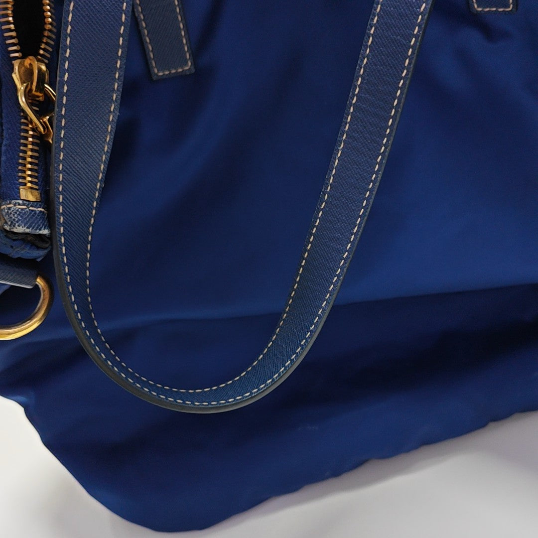 Nylon Tote Bag Blue
