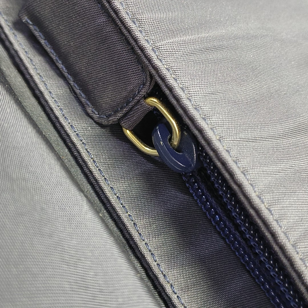 Nylon Top Handle Bag Blue