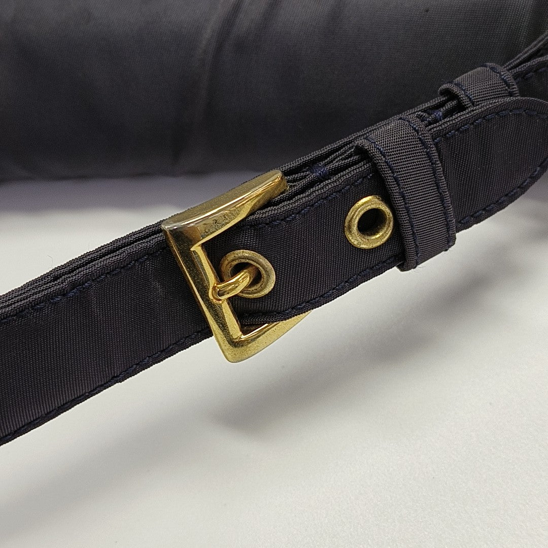 Nylon Top Handle Bag Blue