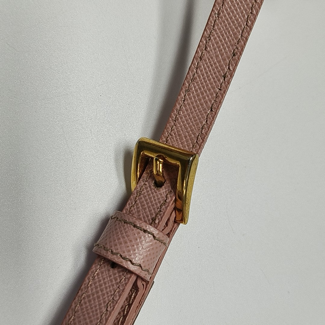 Saffiano Calfskin Crossbody Bag Pink