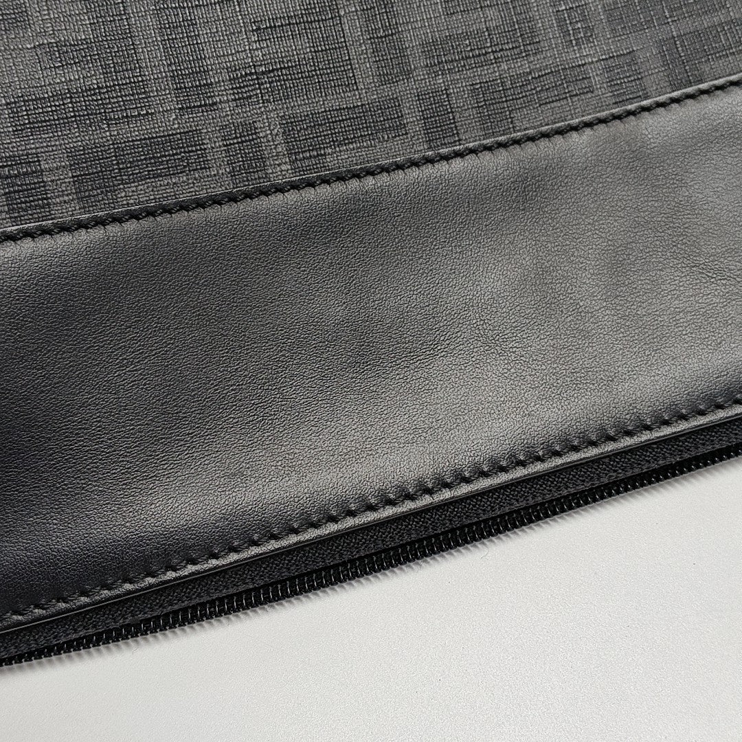 Coated Canvas Crossbody Bag Gray