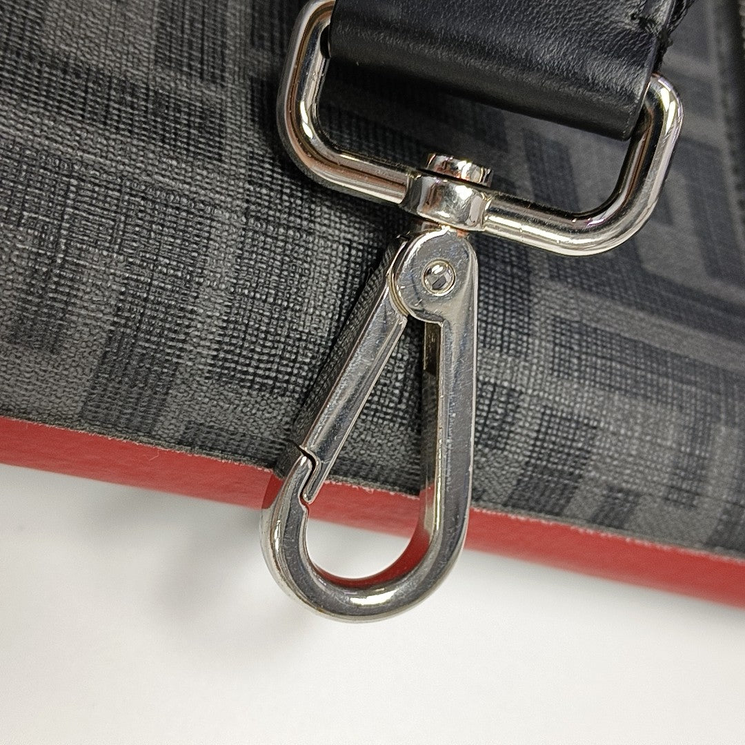 Coated Canvas Crossbody Bag Gray