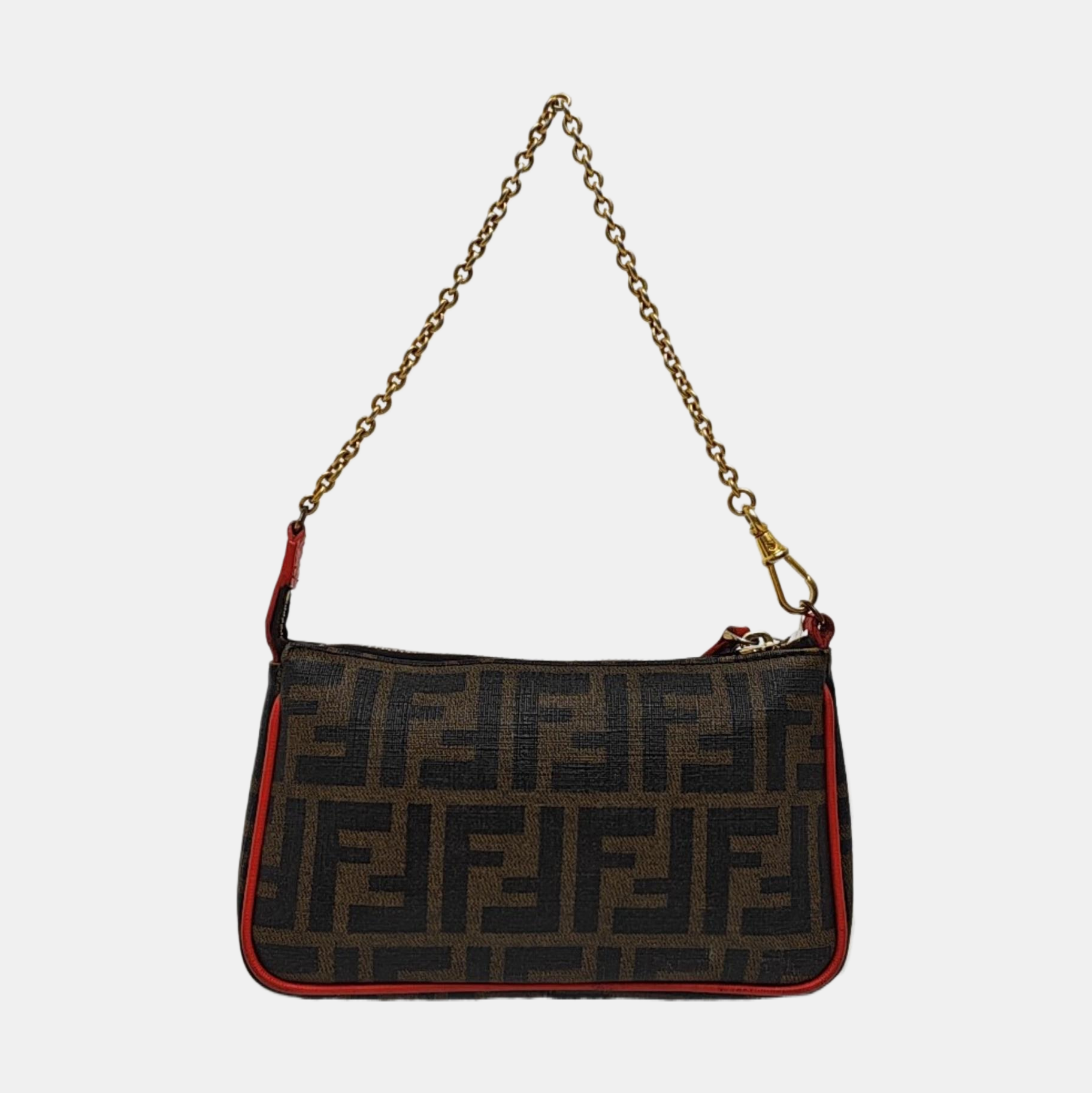 Coated Canvas Shoulder Bag Brown
