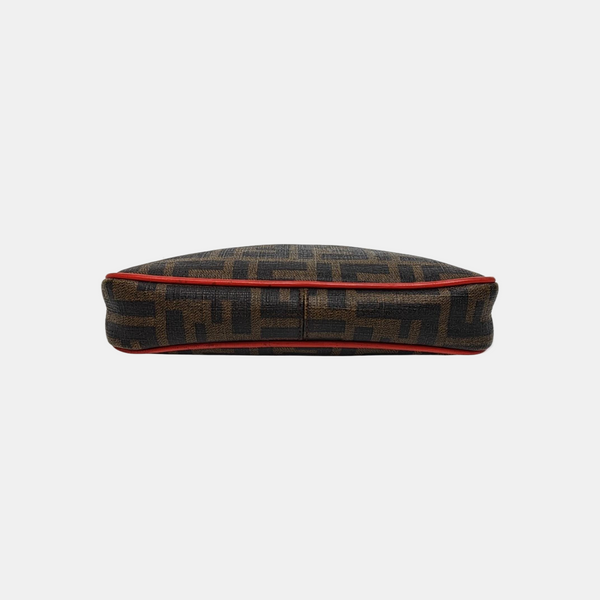 Coated Canvas Shoulder Bag Brown
