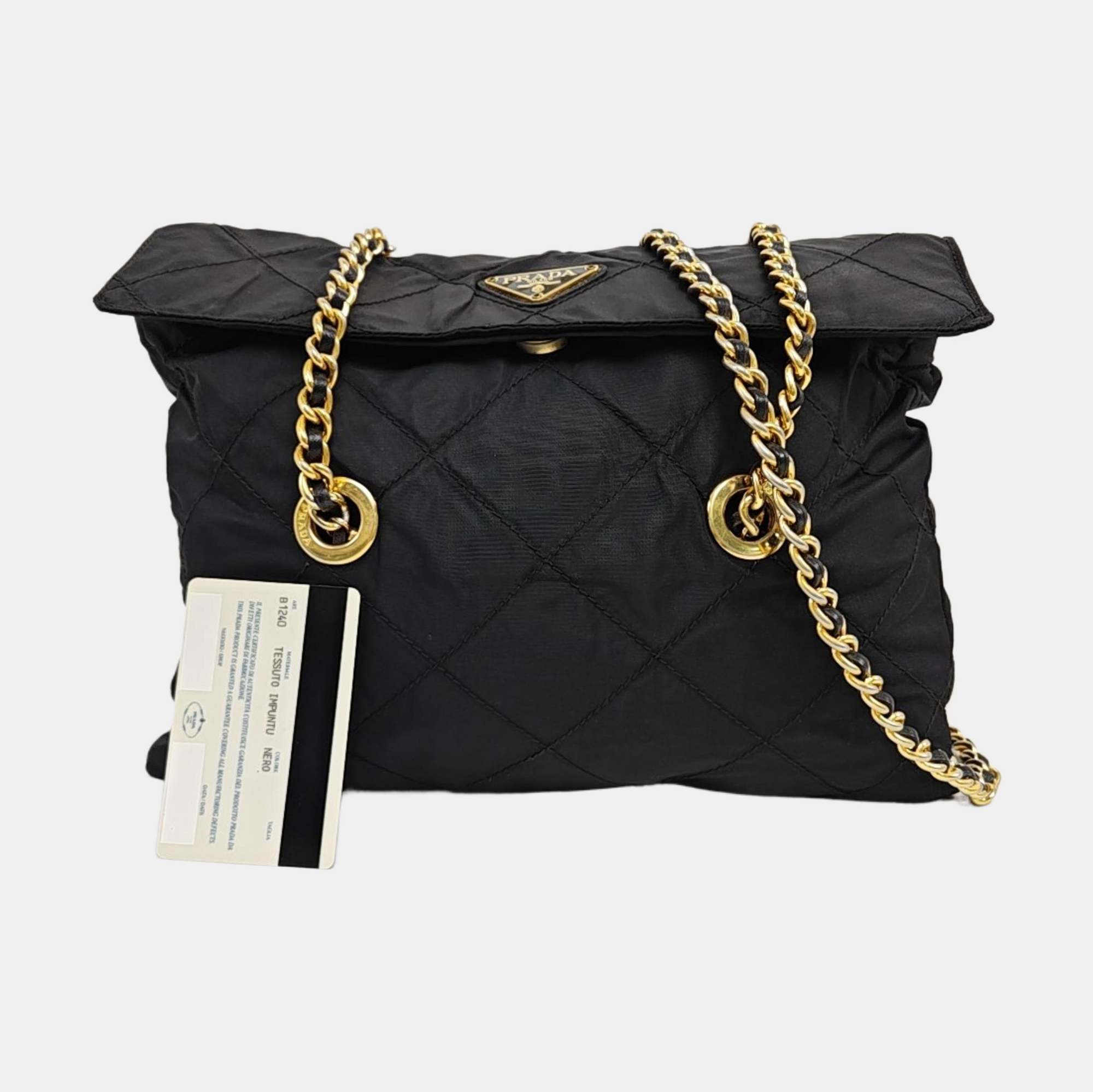 Nylon Quilted Nylon Black