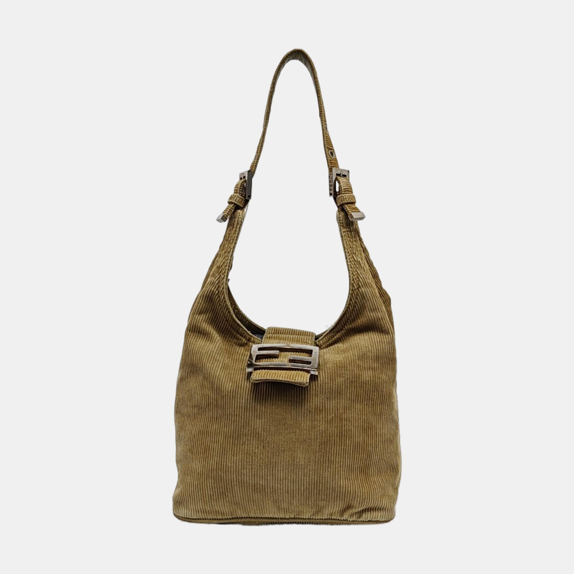 Corduroy Shoulder Bag Brown