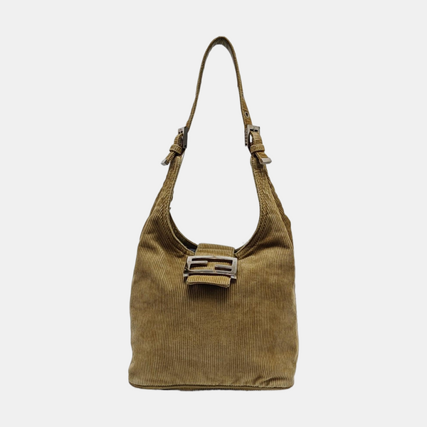 Corduroy Shoulder Bag Brown