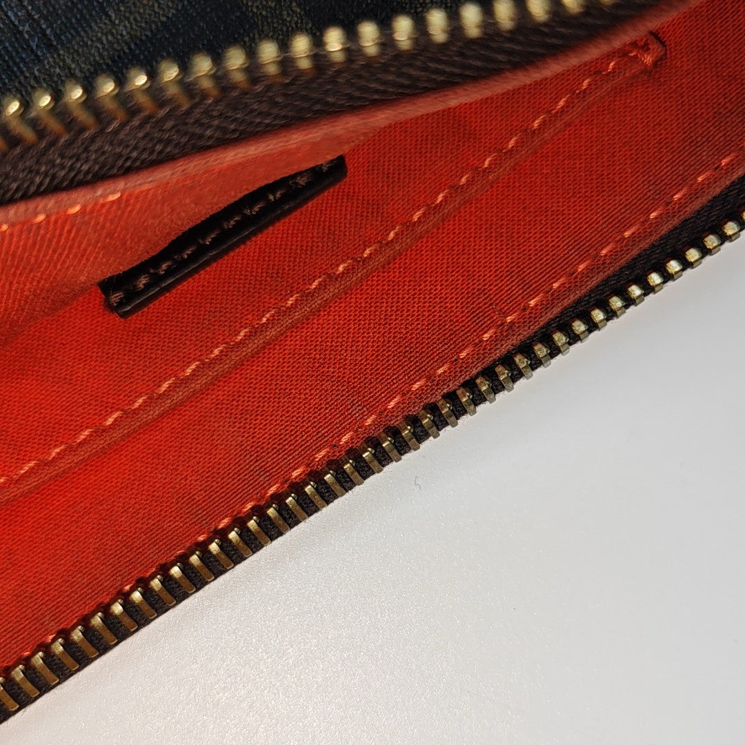 Coated Canvas Shoulder Bag Brown