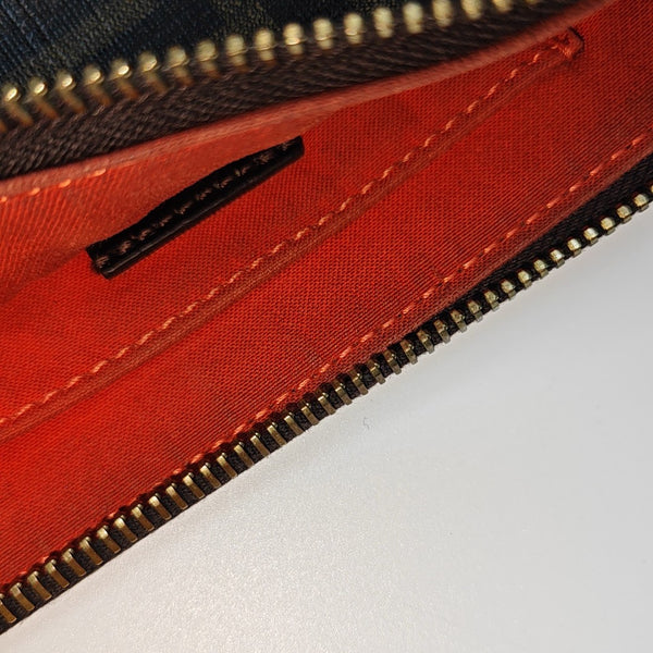 Coated Canvas Shoulder Bag Brown