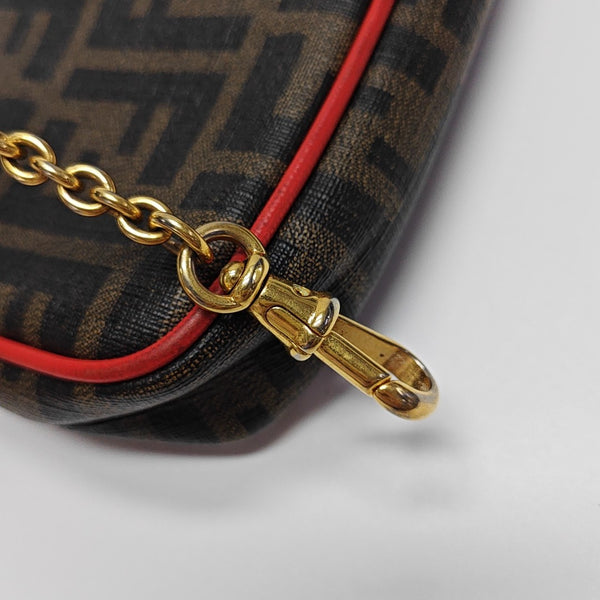 Coated Canvas Shoulder Bag Brown