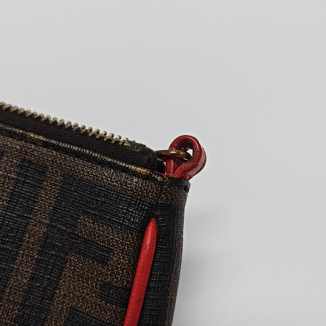 Coated Canvas Shoulder Bag Brown