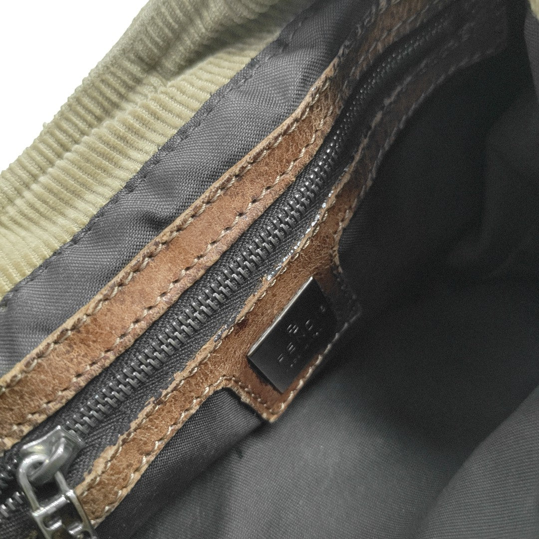 Corduroy Shoulder Bag Brown