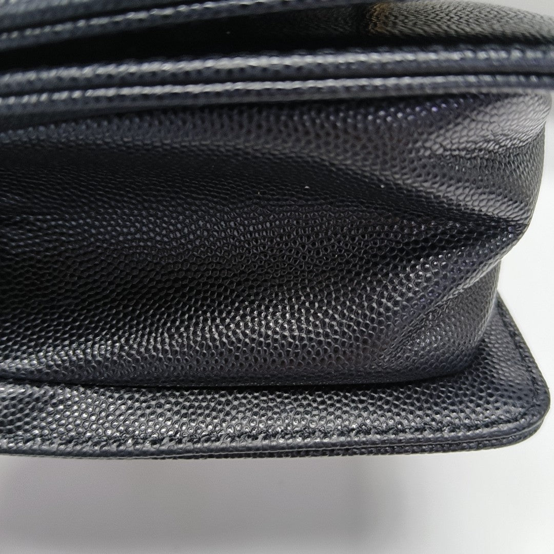 BOY CHANEL Small Quilted Grained Calfskin Black