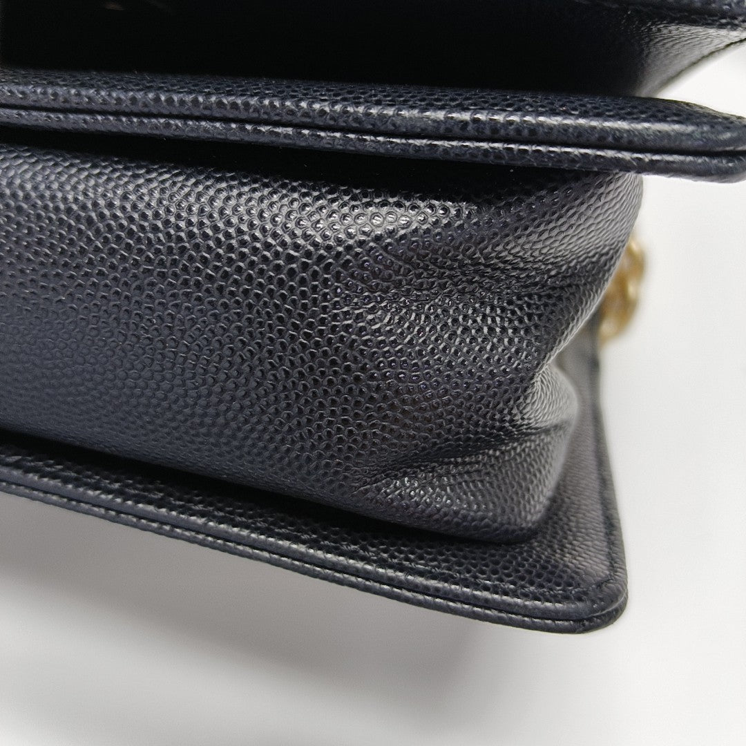BOY CHANEL Small Quilted Grained Calfskin Black