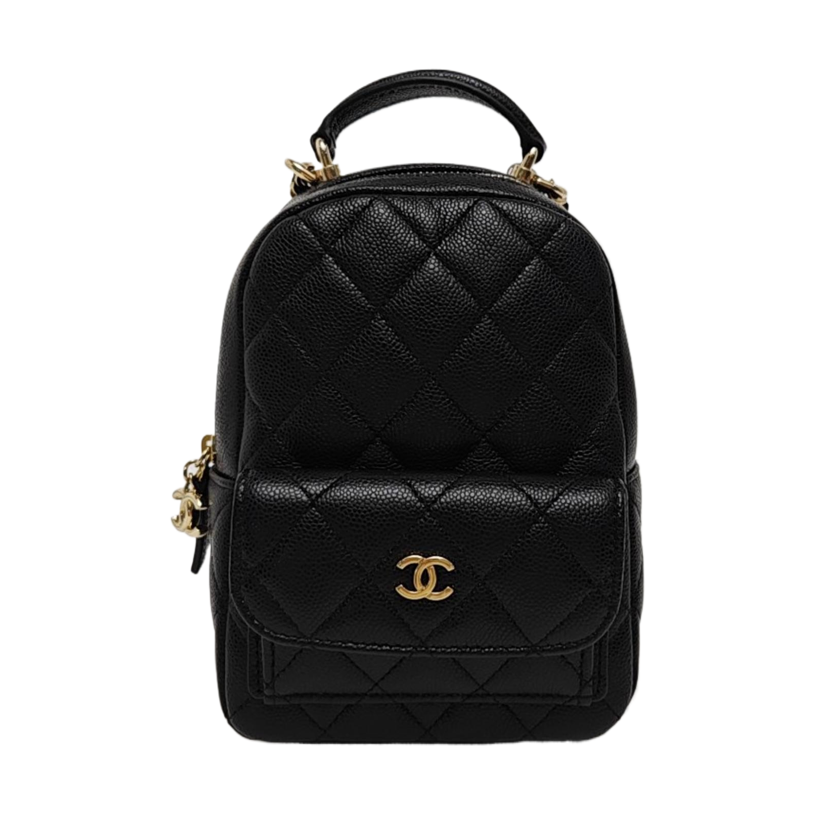 Quilted Grained Calfskin Mini Black