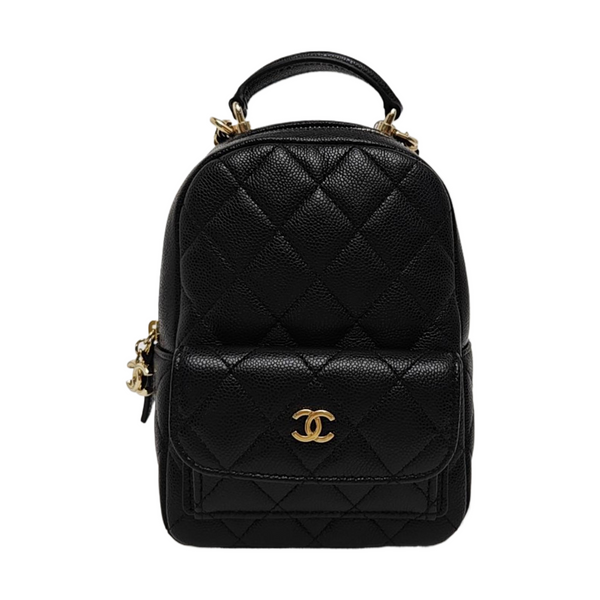 Quilted Grained Calfskin Mini Black