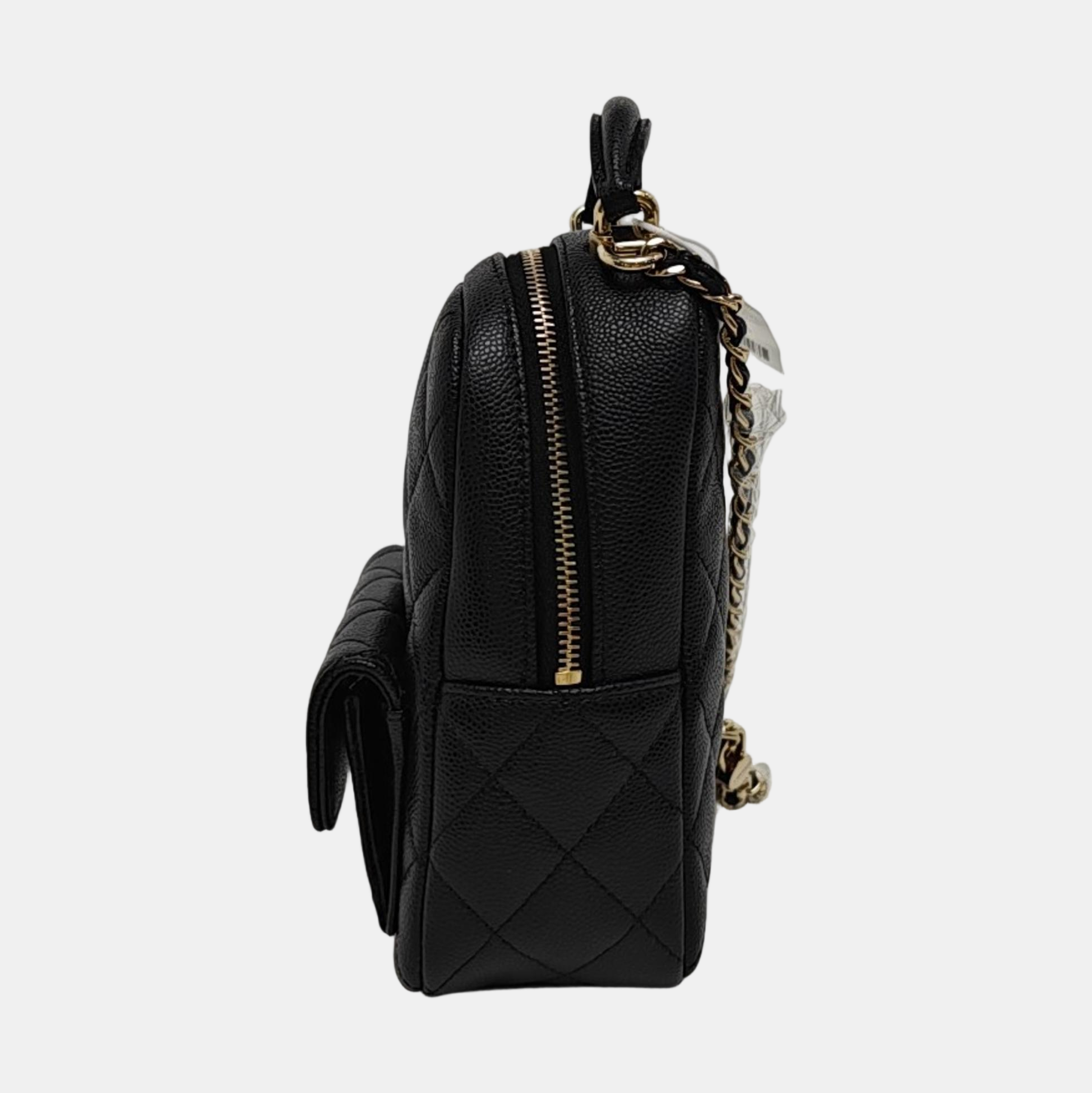 Quilted Grained Calfskin Mini Black