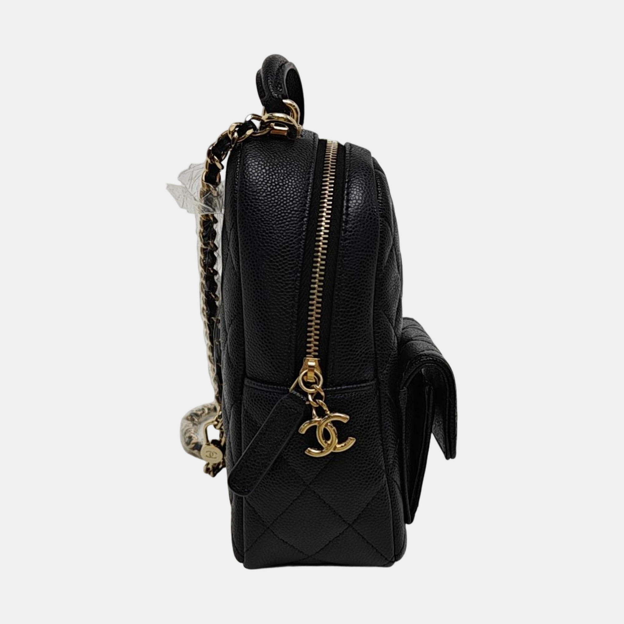 Quilted Grained Calfskin Mini Black