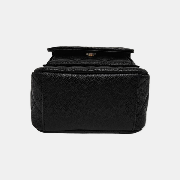 Quilted Grained Calfskin Mini Black