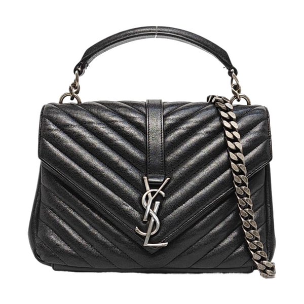 COLLEGE Medium Chevron Lambskin Black