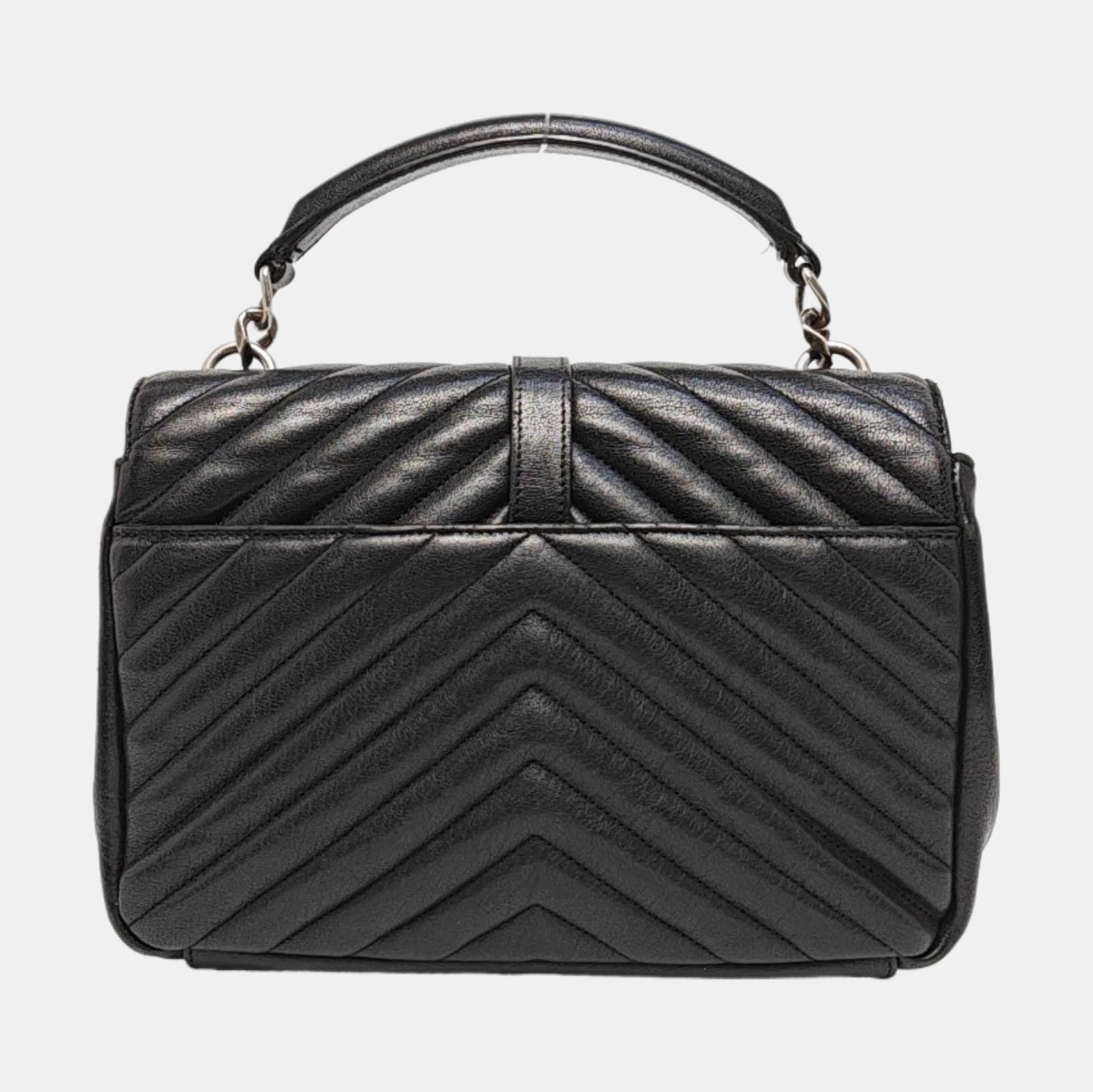 COLLEGE Medium Chevron Lambskin Black