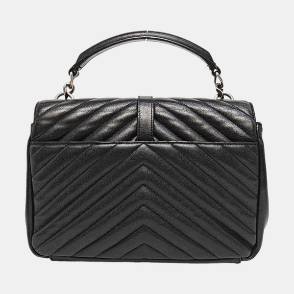 COLLEGE Medium Chevron Lambskin Black