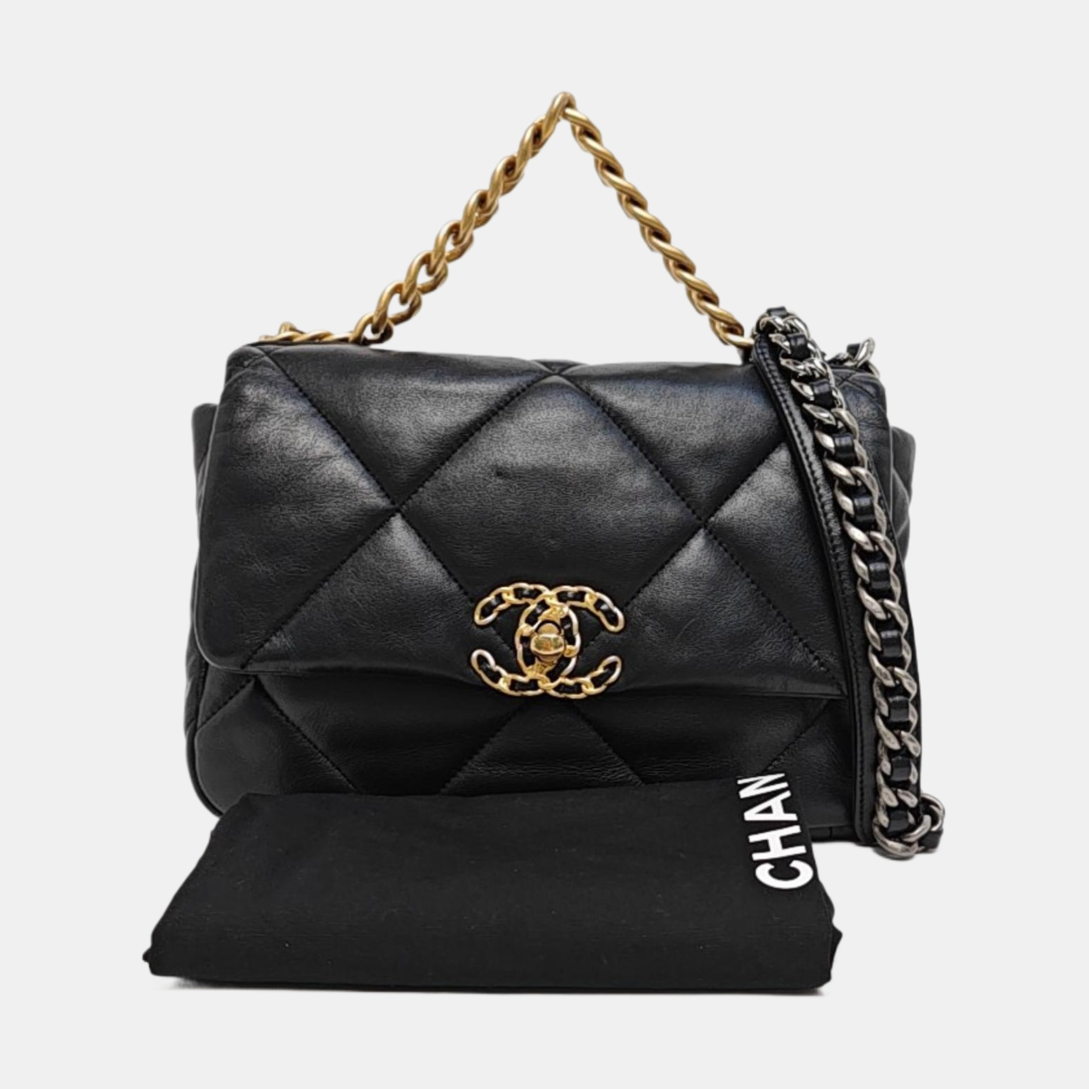 CHANEL 19 Small Quilted Lambskin Black